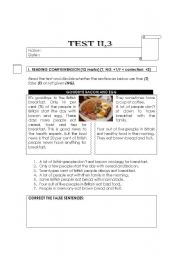 English Worksheet: Test present simple  descriptions family members