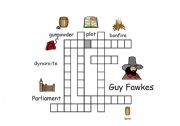 English worksheet: Guy Fawkes crossword