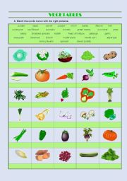 English Worksheet: Vegetables