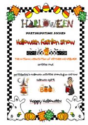 English Worksheet: halloween certificate