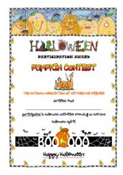 English Worksheet: Halloween certificate