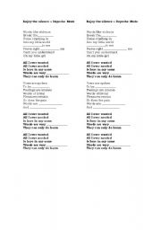 English Worksheet: Song : Enjoy the silence