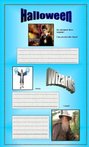 English worksheet: Halloween - Wizards