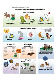 Animal related adjectives