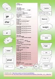 English worksheet: SONG: Magic box  -   If you