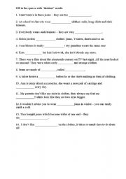 English Worksheet: Fashion and clothes