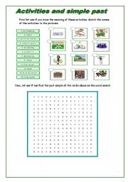 English Worksheet: Activities and simple past