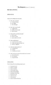 English worksheet: The Simpsons (Season 21 Episode 2)