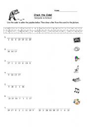 English Worksheet: Subjects in School - 