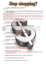 English Worksheet: Video: Buy nothing day 2nd part