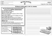 English Worksheet: a report about a visit to a museum