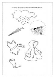 English Worksheet: clothes for the rain..