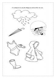 English worksheet: clothes for the rain..