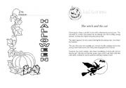 English Worksheet: The Witch and the cat (Halloween Booklet)