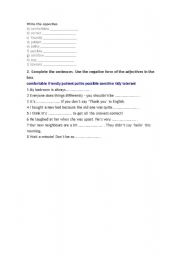 English worksheet: adjectives negative prefixes exercises