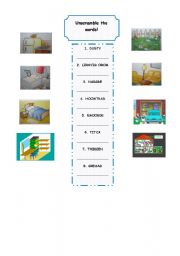 English Worksheet: Unscramble the words