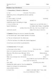 English worksheet: General grammar revision with key