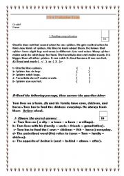 English worksheet: FIRST EVALUTION EXAM