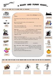 A   SCARY  AND  FUNNY  NIGHT ( 1 page and a half  -  keys included )