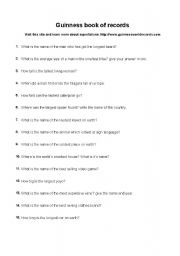 English Worksheet: Superlatives: Guinness book of records