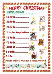 English Worksheet: MERRY CHRISTMAS  ( part 2 )