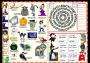 Halloween pictionary and games for beginners - fully editable