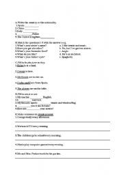 English worksheet: elementary revision