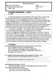 English Worksheet:  Full term test n 1