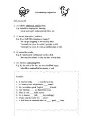 English worksheet: Connectives and or but so