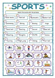 English Worksheet: SPORTS