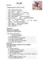 English Worksheet: To be