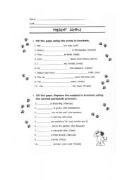 English Worksheet: present simple