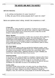 English Worksheet: To vote or not to vote?