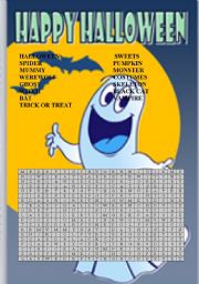 English Worksheet: halloween wordsearch