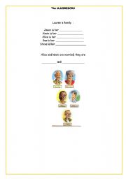 English worksheet: family links