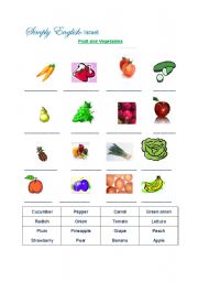 English worksheet: Fruits and Vegetables