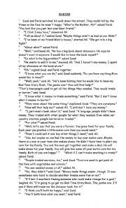 English Worksheet: barter