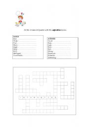English worksheet: Crossword using adjectives 