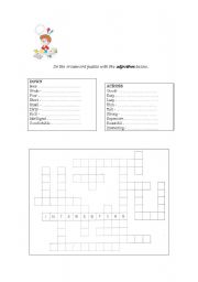 English Worksheet: Crossword using adjectives 