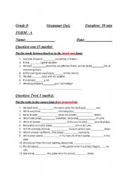 English Worksheet: past and past continuous quiz
