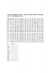 English Worksheet: VERB WORDSEARCH