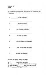 English worksheet: Simple Past exercise