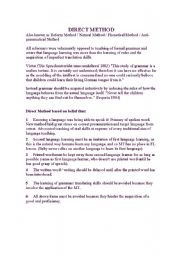 English worksheet: Direct method theory