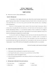 Worksheet on environment