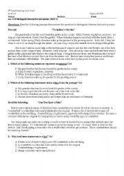 English Worksheet: Fact and Opinion