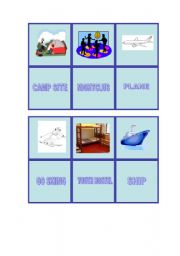 English Worksheet: Lets travel_memory game (02/02)