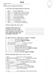 English Worksheet: QUIZ FOR BASIC - 