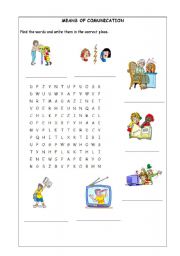 English worksheet: means of comunication
