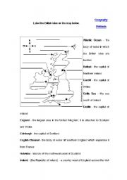 English Worksheet: the map of The British Isles