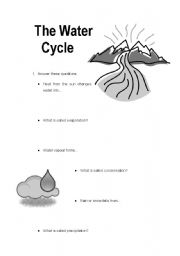 English worksheet: The Water Cycle